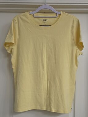 DKNY Short Sleeve Crewneck Tee in Pale Yellow